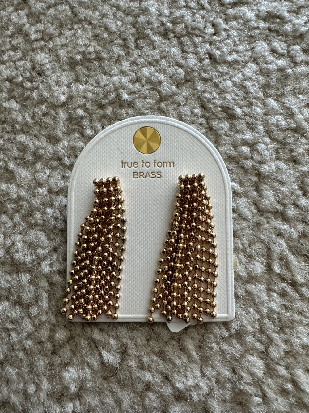 Brass Gold Cascade Beaded Drop Earrings BRAND NEW